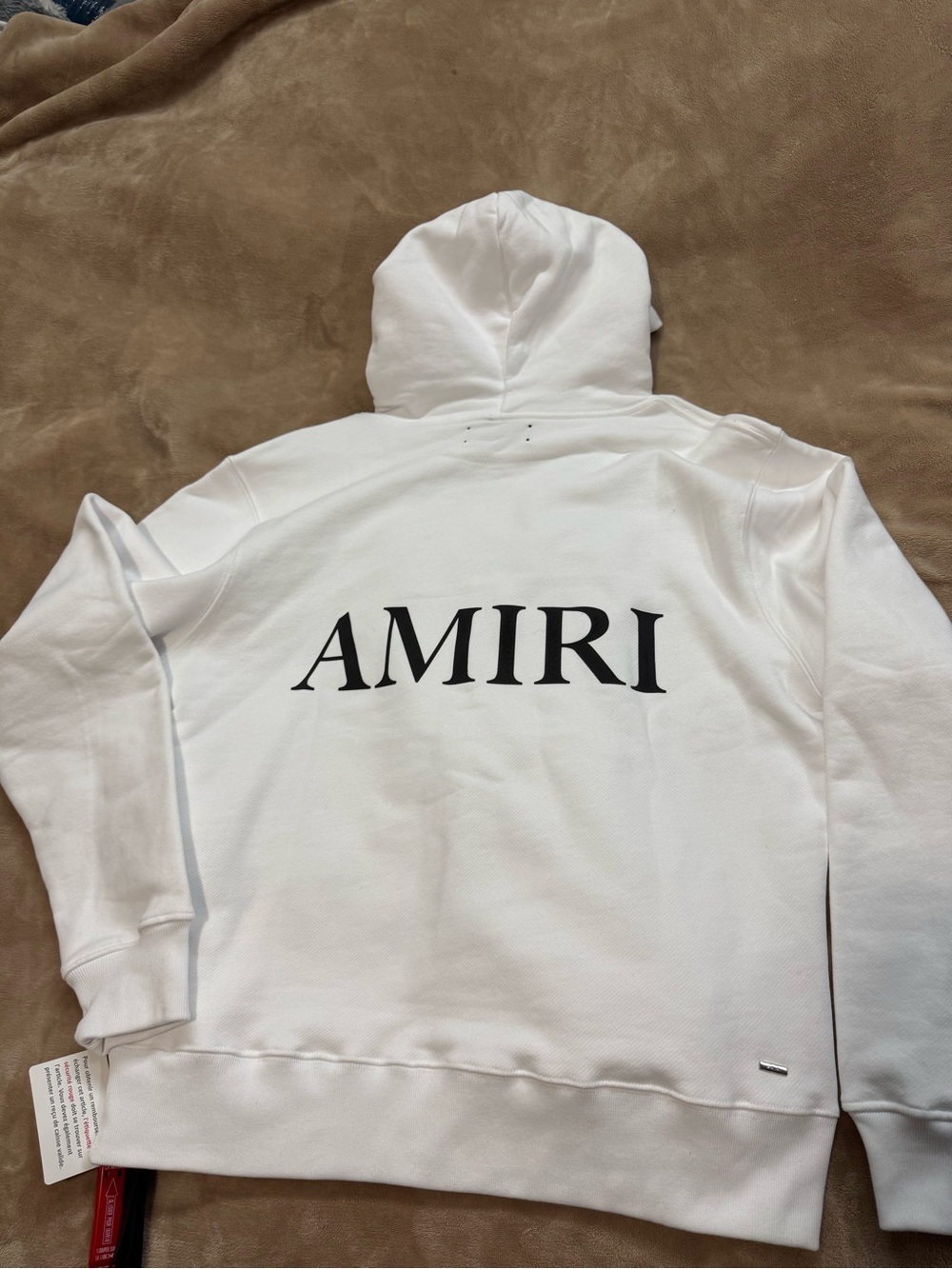White Hoodie Sweatshirt with Black Chest Logo - Picture 2 of 4